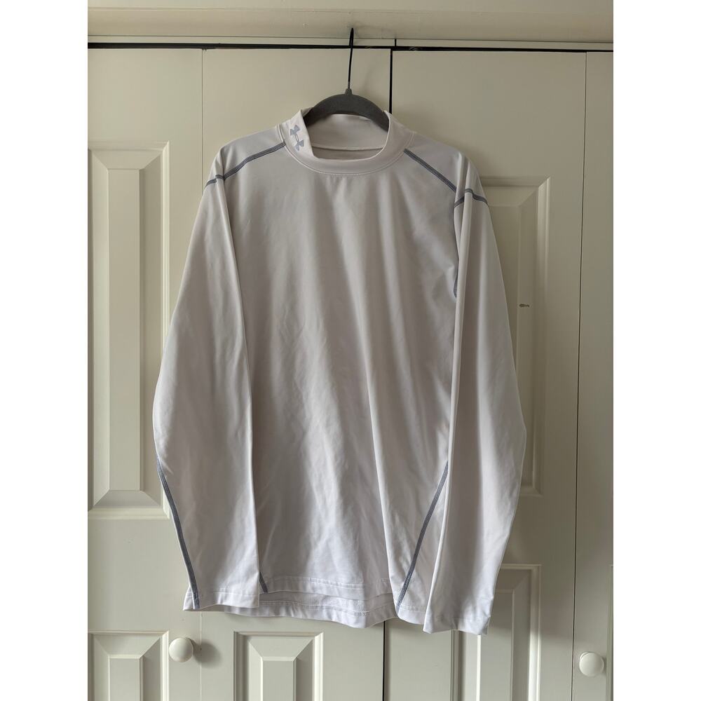Under Armour White ColdGear Fitted Long Sleeve Top LG - Picture 2 of 9